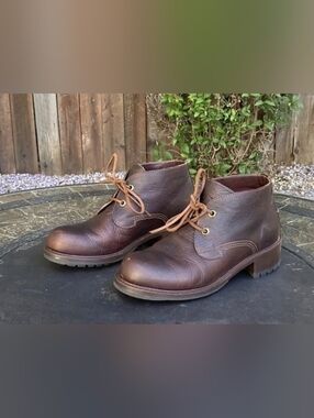 Cole Haan Dark Brown Leather Lace-Up Ankle Booties